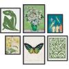 imageHAUS AND HUES Framed Abstract Wall Art Famous Artist Paintings Abstract Colorful Wall Art Geometric Wall Decor Abstract Modern Framed Painting Set Klint Artist Posters with Beige FrameGreen Classics