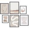 imageHAUS AND HUES Framed Abstract Wall Art Famous Artist Paintings Abstract Colorful Wall Art Geometric Wall Decor Abstract Modern Framed Painting Set Klint Artist Posters with Beige FrameCream