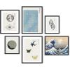 imageHAUS AND HUES Framed Abstract Wall Art Famous Artist Paintings Abstract Colorful Wall Art Geometric Wall Decor Abstract Modern Framed Painting Set Klint Artist Posters with Beige FrameBlue Green
