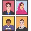 imageHAUS AND HUES Inspirational Feminist Poster Set of 4 Inspirational Wall Art Posters for Teen Girls Room  Wall Art Prints ampamp Decor for Women  Womens History Month Poster  UNFRAMED 11x14Unframed