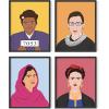 imageHAUS AND HUES Inspirational Feminist Poster Set of 4 Inspirational Wall Art Posters for Teen Girls Room  Wall Art Prints ampamp Decor for Women  Womens History Month Poster  UNFRAMED 11x14Black Framed