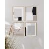 imageHAUS AND HUES Modern Abstract Wall Art Prints  Set of 4 Mid Century Modern Abstract Prints Contemporary Geometric Posters Minimalist Abstract Wall Decor Framed Modern Art Black Frame 8x10Shapes  Strokes