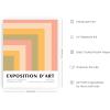 imageHAUS AND HUES Pink Wall Art  Danish Pastel Aesthetic Posters Trendy Room Decor Cute Pink Posters Cool Wall Art Unframed 16x20Colorful Geometric Angles