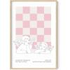 imageHAUS AND HUES Pink Wall Art  Danish Pastel Aesthetic Posters Trendy Room Decor Cute Pink Posters Cool Wall Art Unframed 16x20Statues on Pink Checks