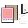 imageHAUS AND HUES Pink Wall Art Danish Pastel Posters Aesthetic Room Decor Cool Trendy Prints Black Frame 24x36Pink Geometric Squares