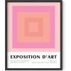 imageHAUS AND HUES Pink Wall Art Danish Pastel Posters Aesthetic Room Decor Cool Trendy Prints Unframed 12x16Pink Geometric Squares