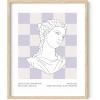 imageHAUS AND HUES Pink Wall Art Danish Pastel Posters Aesthetic Room Decor Cool Trendy Prints Unframed 12x16Statue on Purple Checks