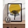 imageHAUS AND HUES Sun Art Print  Nordic Wall Art  Yellow Wall Decor Mid Century Modern Poster Scandinavian Art Black Frame 12x16sun and tree