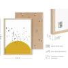 imageHAUS AND HUES Sun Art Print Yellow Wall Decor  Mid Century Modern Wall Decor Scandinavian Wall Art Nordic Wall Art Modern Art Boho Art Prints Beige Frame 12x16sun and birds