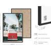 imageHAUS AND HUES Surfing Poster Beach Room Decor  Surfer Poster Art Prints Surfer Wall Art Wall Decor Vintage Beach Posters Surfer Print Black Frame 16x20Red Surf Van