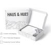 imageHAUS AND HUES Tiles Art Print Set of 324x36  Framed BeigeBlack  White