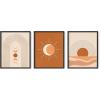imageHAUS AND HUES Tiles Art Print Set of 324x36  Framed BeigeMid Century Boho