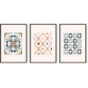 imageHAUS AND HUES Tiles Art Print Set of 324x36  Framed BeigeTiles