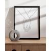 imageHAUS AND HUES Tropical Leaf Wall Art  Monstera ampamp Palm Prints Botanical Line Drawing Greenery Decor Black Frame 16x20Holding Hands