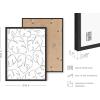 imageHAUS AND HUES Tropical Leaf Wall Art  Monstera ampamp Palm Prints Botanical Line Drawing Greenery Decor Black Frame 16x20Monstera Collage