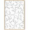 imageHAUS AND HUES Tropical Leaf Wall Art  Monstera ampamp Palm Prints Botanical Line Drawing Greenery Decor Black Frame 16x20Monstera Collage