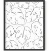 imageHAUS AND HUES Tropical Leaf Wall Art  Monstera ampamp Palm Prints Botanical Line Drawing Greenery Decor Black Frame 16x20Monstera Collage