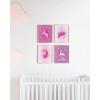 imageHaus and Hues Animal Nursery Art Prints  Set of 4 Baby Nursery Wall Decor for Boys and Girls Baby Boy Room Dcor Kids Bathroom Dcor Animal Pictures Wall Art Black Frame 11x14Unicorn