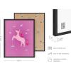 imageHaus and Hues Animal Nursery Art Prints  Set of 4 Baby Nursery Wall Decor for Boys and Girls Baby Boy Room Dcor Kids Bathroom Dcor Animal Pictures Wall Art Black Frame 11x14Unicorn