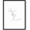 imageHAUS AND HUES Couple Kissing Wall Art Outline Poster  Woman Silhouette Minimalist Decor Bedroom Line Art Beige Frame 16x20Couple Kissing