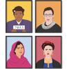 imageHAUS AND HUES Inspirational Feminist Poster Set of 4 Inspirational Wall Art Posters for Teen Girls Room  Wall Art Prints ampamp Decor for Women  Womens History Month Poster  UNFRAMED 11x14Black Framed