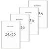 imageHAUS AND HUES White 24x36 Poster Frames Set of 424x36 Frame Sets for Wall Collage Large Picture 24x36 24 x 36 Inches Artwork Frame White Oak 24x36 in