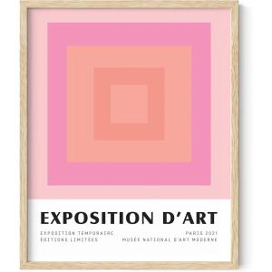 imageHAUS AND HUES Art Exhibition Poster  Danish Pastel Danish Pink Geometric Beige Frame 16x20
