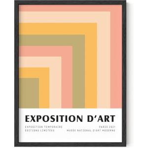 imageHAUS AND HUES Art Exhibition Poster  Pink Geometric Art Print Danish Pastel Posters for Room Aesthetic Pink Wall Art Geometric Art Prints 16quotx20quot UnframedColorful Geometric Angles