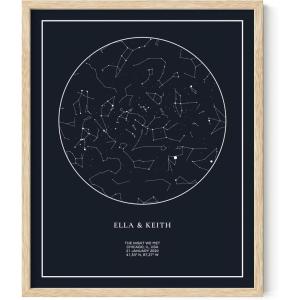 imageHAUS AND HUES Custom Star Map Poster with Frame  Personalized Night Sky Celestial Print  Unique Mothers Day Gift or for Wedding Newlyweds Anniversary Birthdays Engagements  Gift for HerFramed
