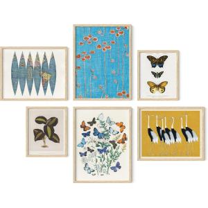 imageHAUS AND HUES Framed Abstract Wall Art Famous Artist Paintings Abstract Colorful Wall Art Geometric Wall Decor Abstract Modern Framed Painting Set Klint Artist Posters with Beige FrameEclectic