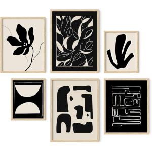 imageHAUS AND HUES Framed Abstract Wall Art Famous Artist Paintings Abstract Colorful Wall Art Geometric Wall Decor Abstract Modern Framed Painting Set Klint Artist Posters with Beige FrameBeige  Black