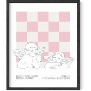 imageHAUS AND HUES Pink Wall Art Pink Posters For Room Aesthetic Danish Pastel Posters Aesthetic Posters Art Danish Posters Cool Posters Danish Pastel Wall Decor 16quot x 20quot Framed Black