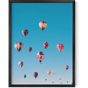 imageHAUS AND HUES Santorini Vintage Beach Prints  Greece Poster Vintage Beach Posters and Greek Photos Santorini Art Painting Mykonos Beige Frame 16x20Hot Air Balloons