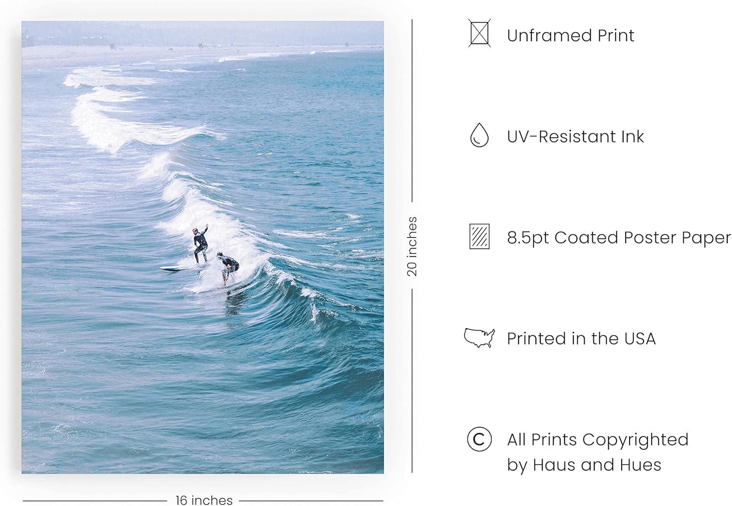 imageHAUS AND HUES Vintage Beach Wall Art and Surf Decor  Vintage Beach Posters and Prints Surfboard Poster Beach Prints Wall Art Vintage Beach Art Print Red Surf Van Poster Unframed 16x20Surfer Print