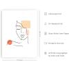 imageHAUS AND HUES Couple Kissing Wall Art  Minimalist Line Art Romantic Silhouette Poster Bedroom Wall Decor Beige Frame 12quotx16quotAbstract Girl