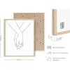 imageHAUS AND HUES Minimalist Line Art Wall Decor  Silhouette Poster Minimalist Wall Decor Female Figure Flower Feminist Art Woman Line Art with Flower Beige Frame 16x20Holding Hands
