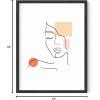 imageHAUS AND HUES Minimalist Line Art Wall Decor  Silhouette Poster Minimalist Wall Decor Female Figure Flower Feminist Art Woman Line Art with Flower Beige Frame 16x20Abstract Girl