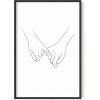 imageHAUS AND HUES Minimalist Line Art Wall Decor  Silhouette Poster Minimalist Wall Decor Female Figure Flower Feminist Art Woman Line Art with Flower Beige Frame 16x20Holding Pinkies