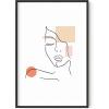 imageHAUS AND HUES Minimalist Line Art Wall Decor  Silhouette Poster Minimalist Wall Decor Female Figure Flower Feminist Art Woman Line Art with Flower Beige Frame 16x20Abstract Girl
