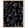 imageHAUS AND HUES Couple Kissing Wall Art  Minimalist Line Art Romantic Silhouette Poster Bedroom Wall Decor Beige Frame 12quotx16quotBlack Face Collage