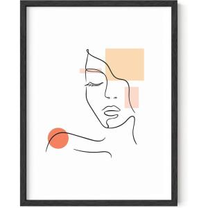 imageHAUS AND HUES Black and White Prints Line Art Line Art Wall Decor Minimalist Wall Art for Women Line Drawings Minimalist Silhouette Wall Art Female UNFRAMED 12 x 16 Woman with FlowerAbstract Girl