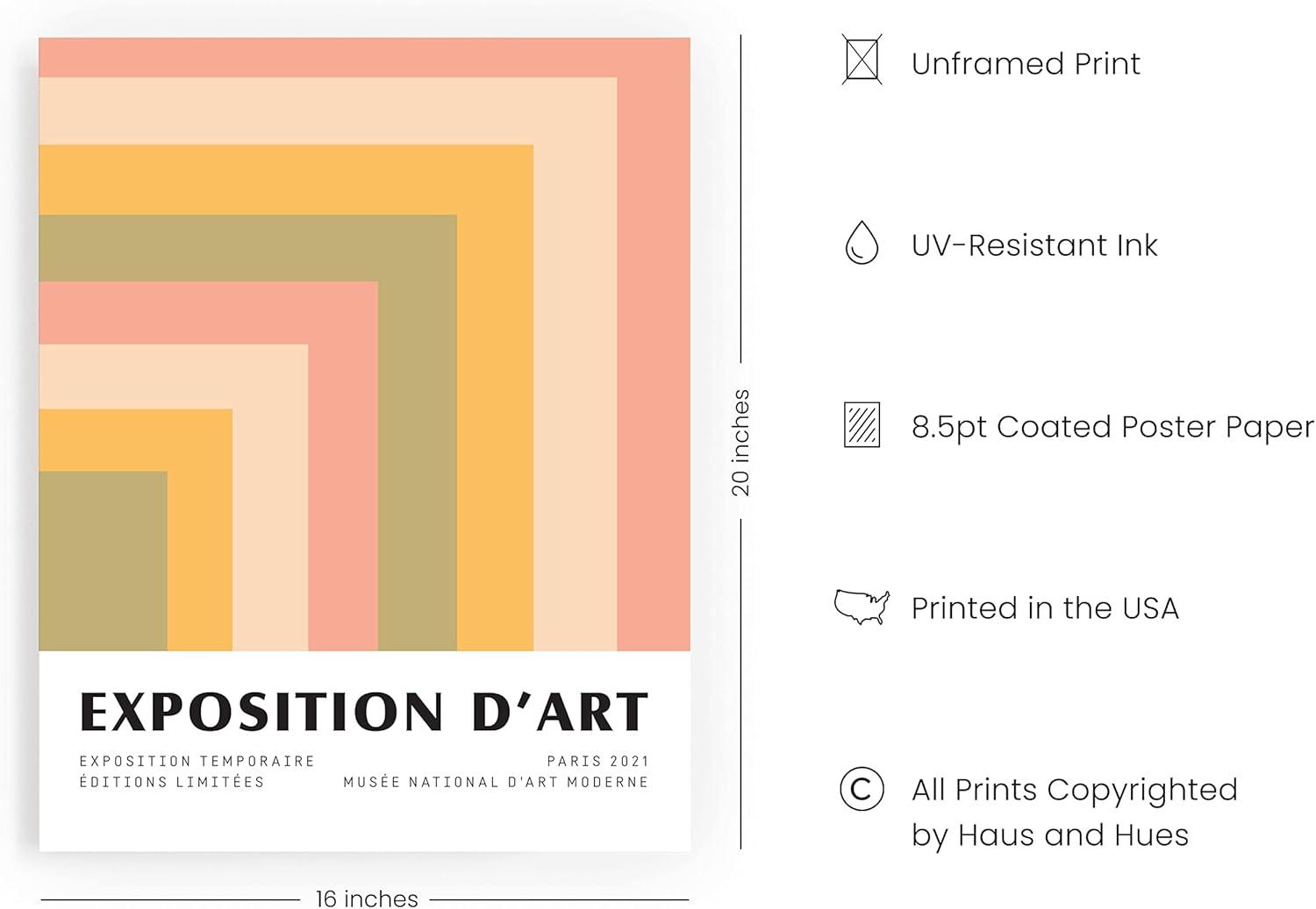 imageHAUS AND HUES Danish Pastel Purple Poster  Aesthetic Room Decor Danish Pastel Posters Purple Pictures Wall Decor Cute Poster Black Frame 16x20Colorful Geometric Angles