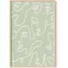 imageHAUS AND HUES Abstract Framed Wall Art  Sage Green Aesthetic Decor Minimalist Green Room Posters Modern Botanical Prints for Bedroom or Living Room Beige 12quot x 16quotGreen Face Line