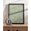 imageHAUS AND HUES Abstract Framed Wall Art  Sage Green Aesthetic Decor Minimalist Green Room Posters Modern Botanical Prints for Bedroom or Living Room Beige 12quot x 16quotGreen Face Line