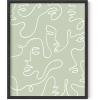imageHAUS AND HUES Abstract Framed Wall Art  Sage Green Aesthetic Decor Minimalist Green Room Posters Modern Botanical Prints for Bedroom or Living Room Beige 12quot x 16quotGreen Face Line