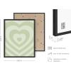 imageHAUS AND HUES Abstract Framed Wall Art  Sage Green Aesthetic Decor Minimalist Green Room Posters Modern Botanical Prints for Bedroom or Living Room Beige 12quot x 16quotGreen Heart
