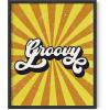 imageHAUS AND HUES Groovy Posters  Hippie Wall Art for Bedroom Retro 70s Room Decor Indie Aesthetic Posters Hippy Room Wall Decor Groovy Rays Poster Framed Beige 16x20Groovy Rays