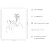 imageHAUS AND HUES Minimalist Picture Line Drawing Wall Art Minimal Wall Art Minimalist Poster Minimalist Line Art Minimalist Art Wall Decor Simple Poster UNFRAMED 12 x 16 Colored Abstract FaceWoman with Flower