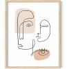 imageHAUS AND HUES Tropical Leaf Wall Art  Monstera ampamp Palm Prints Botanical Line Drawing Greenery Decor Black Frame 24x36Colored Abstract Face