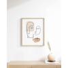imageHAUS AND HUES Tropical Leaf Wall Art  Monstera ampamp Palm Prints Botanical Line Drawing Greenery Decor Black Frame 24x36Colored Abstract Face